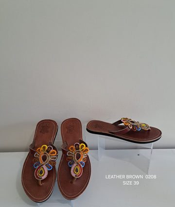 Flat Leather Sandals 0208