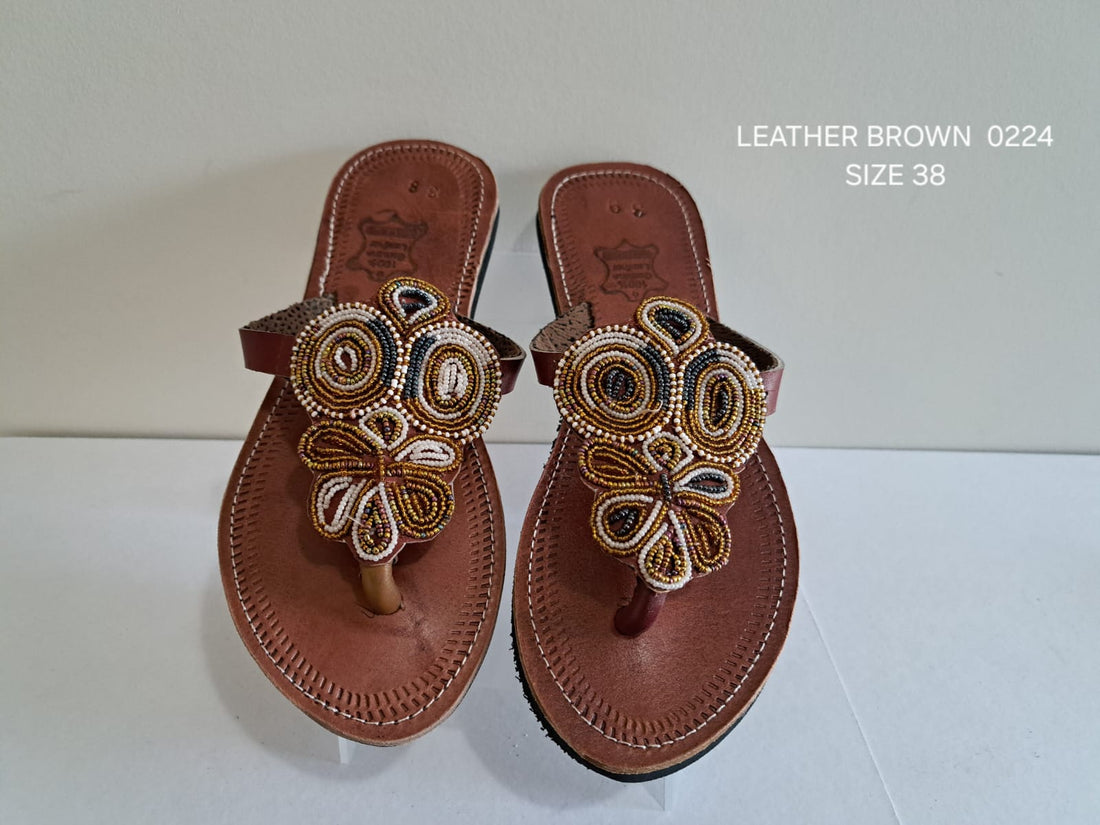 Leather Flat Sandals 0224