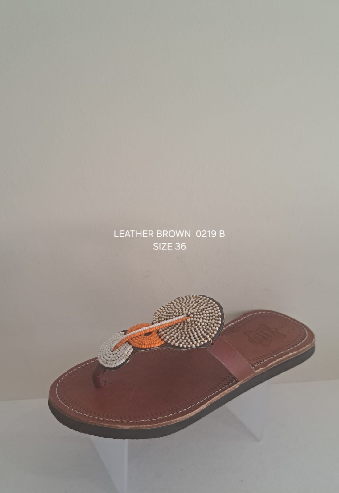 Flat Leather Sandals 0219 B