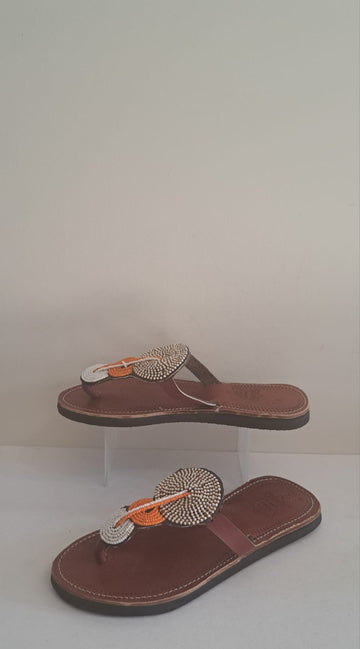 Flat Leather Sandals 0219 B